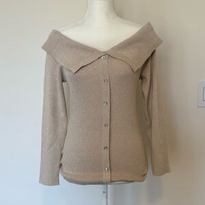 New York & Company Off Shoulder Knit Top Size Large